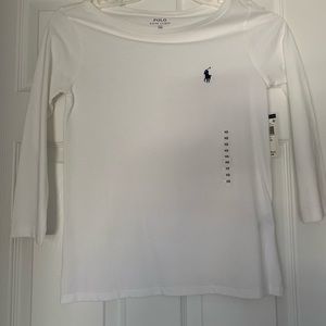Ralph Lauren white 3/4 sleeves top